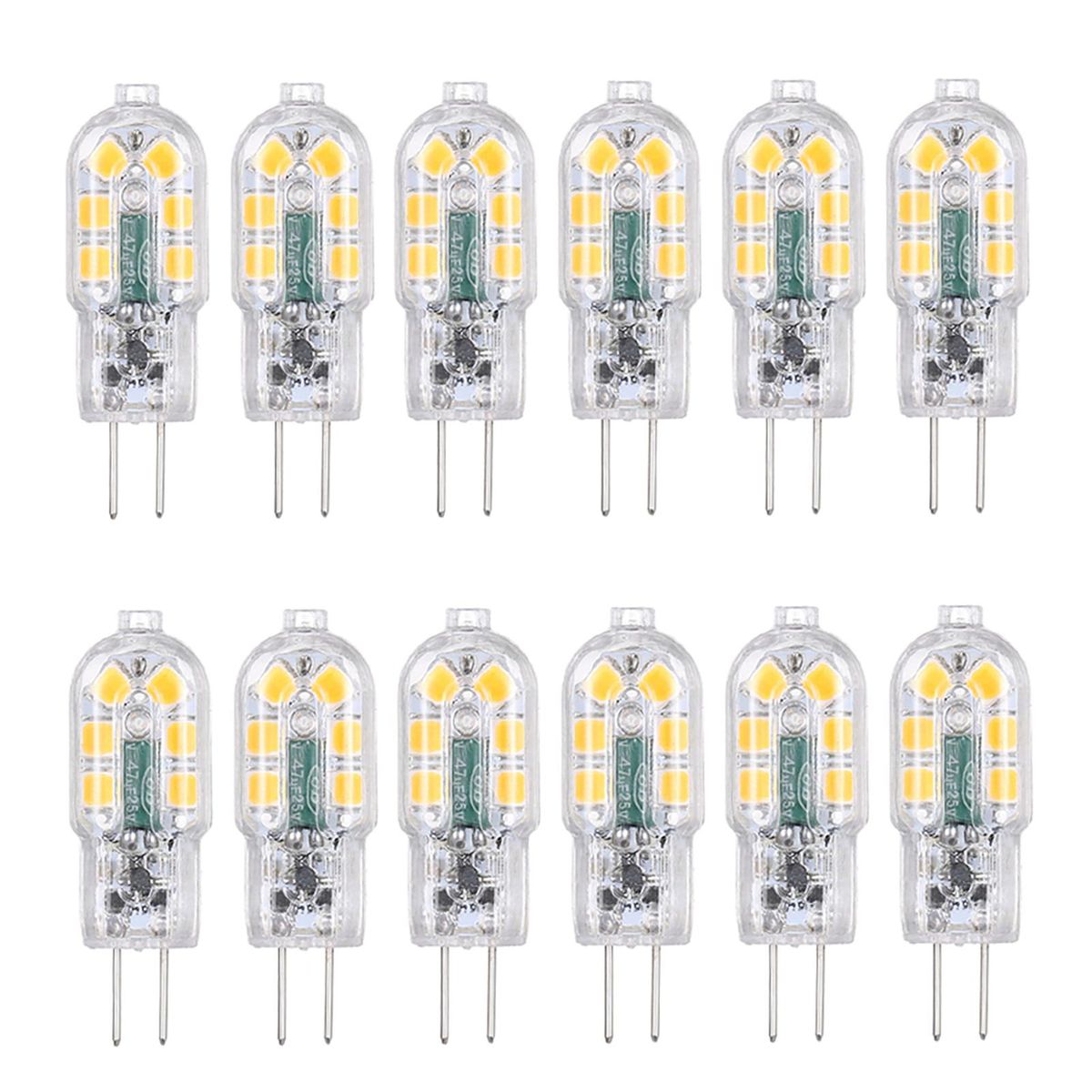 Tomshine AC/DC 12V 3W G4 LED Light Bulb Equivalent Replacement of 30W Halogen Lamp Energy-saving Bi-Pin Base Shatterproof Bulb Replacement 360° Beam Angle 160lm Non-dimmable No Flicker Pack of 12 (3000k warm white)