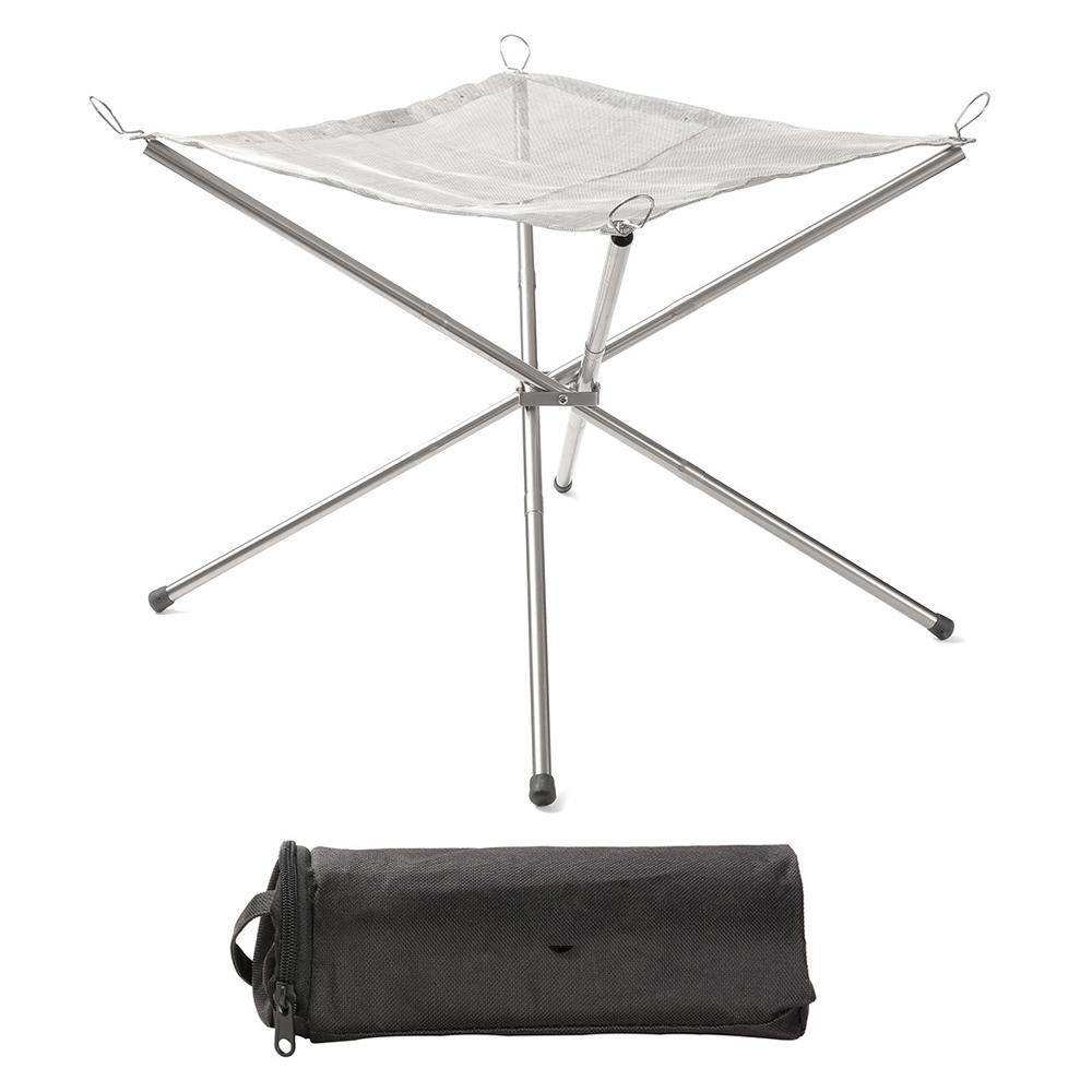 Stainless Steel Brazier Portable Camping Picnic BBQ Charcoal Firewood Brazier Detachable Heating Furnace Outdoor Cooking Warming Accessory