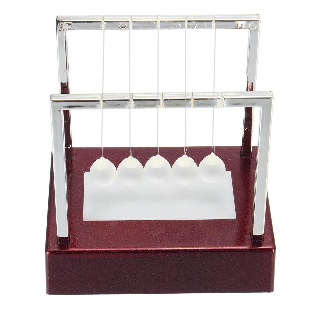 AU LED Illuminated Light Up Newtons Cradle Desk Science Balance Ball Gift Decor 12*12*9cm Trumpet