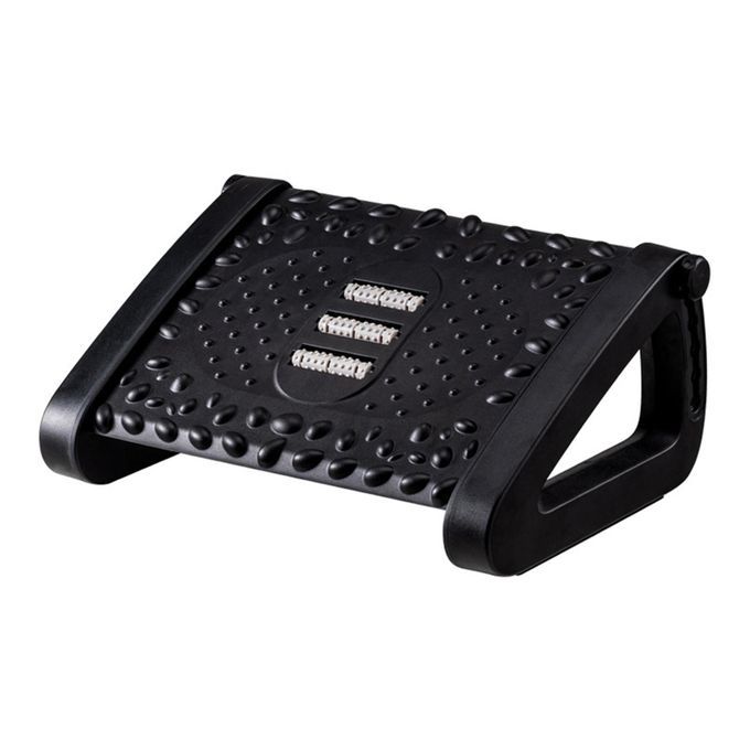 Tilted Foot Rest-- Improved Posture Non-Skid Ottoman, For Office Black