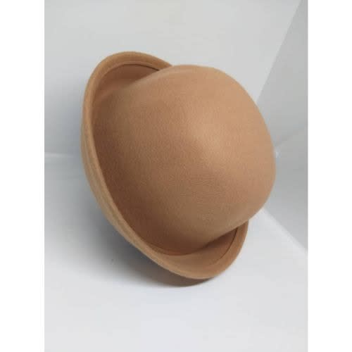 Classy Unisex Suede Bowler Hat - Beige