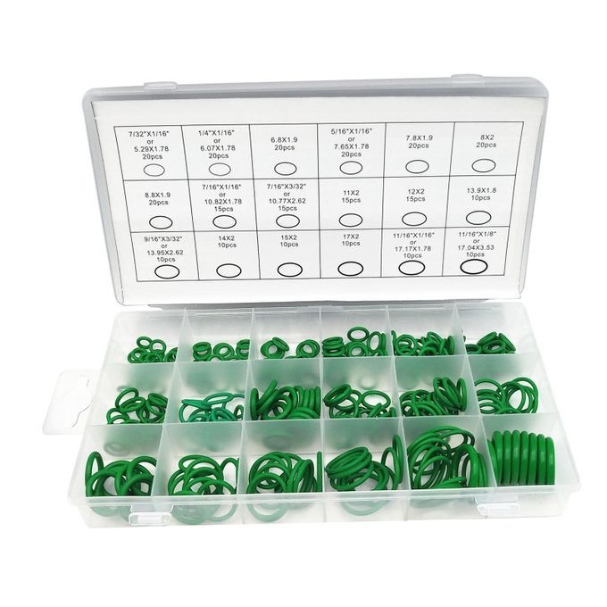 270-pack Green Rubber Seal O-Ring Washer Assortment Kit With Case