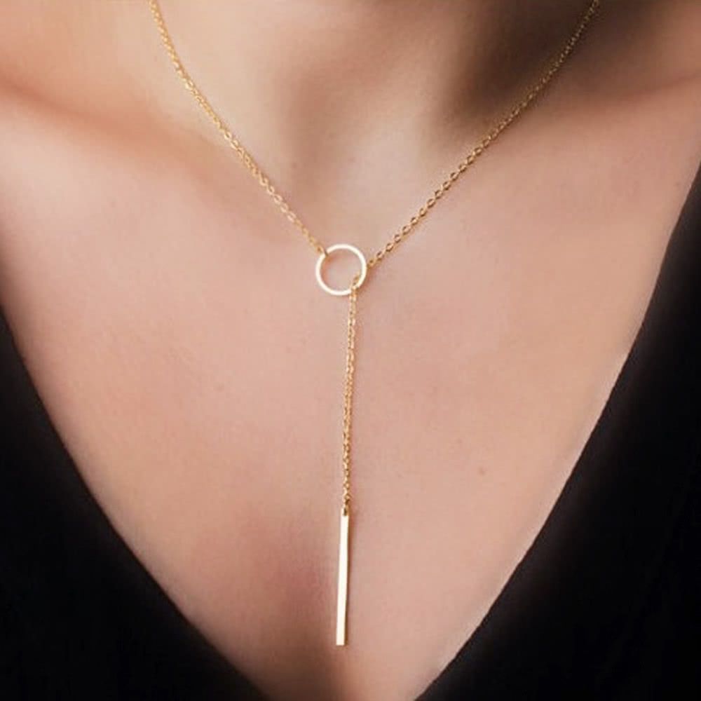 Lariat Necklace Bar Pendant Drop Delicate Choker Long Lariat