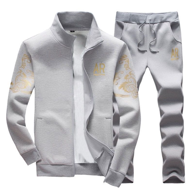 Men's Tracksuit Sportswear Two Piece Set - Grey