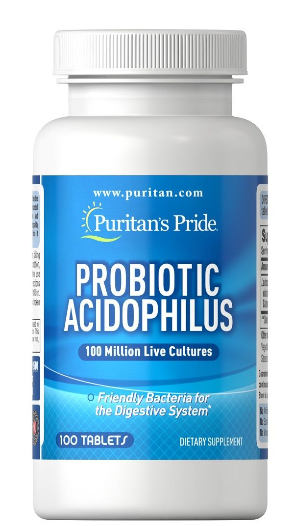 Probiotic Acidophilus,100 Million Live Cultures, 100 Tablets