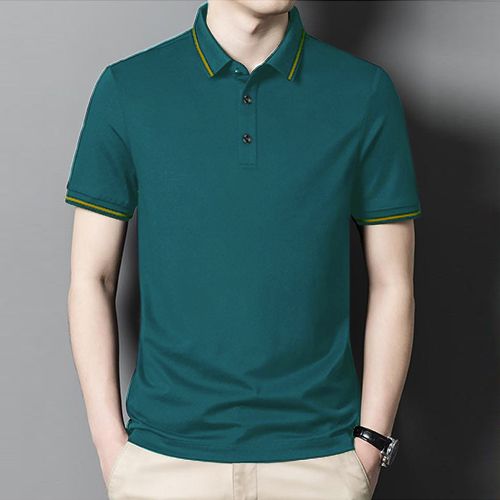 Men's Polos Shirts Cotton Casual Short Sleeved T-shirt