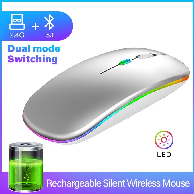 Bluetooth Dual Model Led 2.4Ghz Rechargeable Wireless Mouse