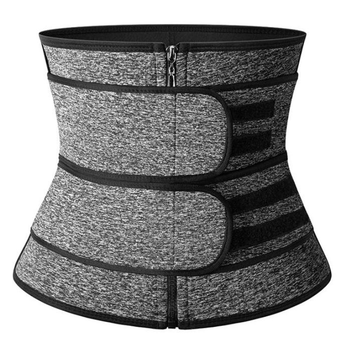 Double Compression Women Waist Trainer/slimming Belt Grey