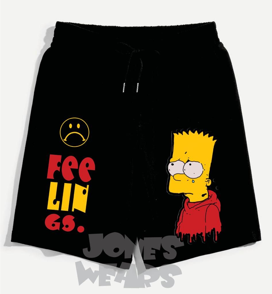 Simpson Feelings Printed Casual Short Black