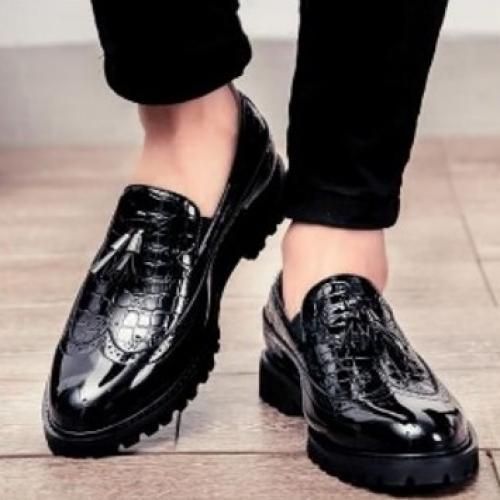 Men's Brogue Tie Designers Shoe Black