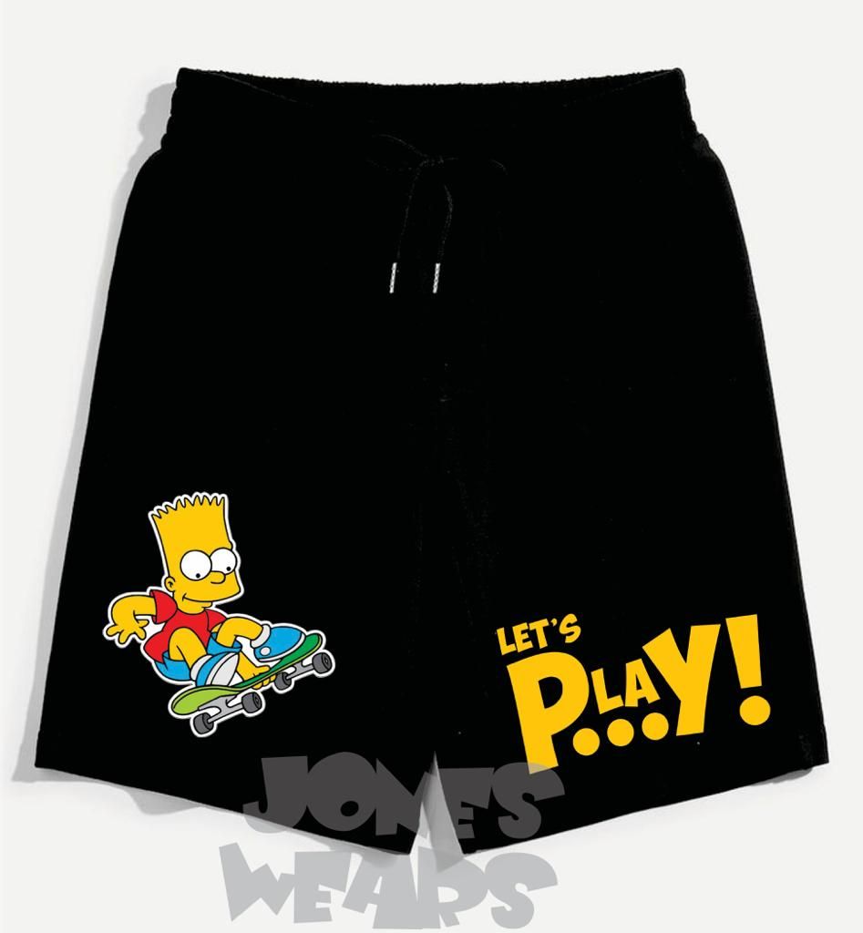 Simpson Let's Play Printed Casual Short Black