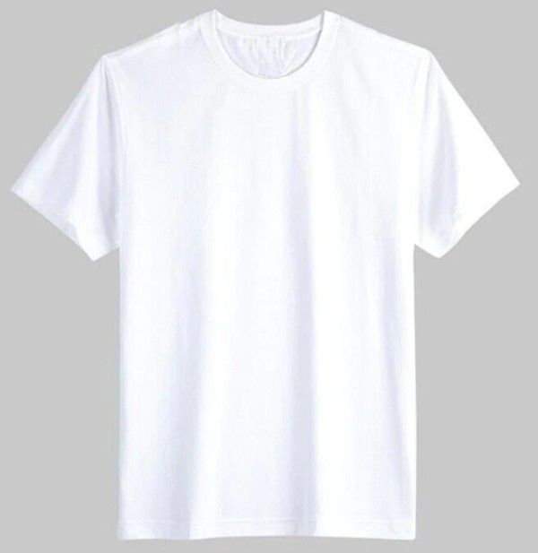 Men's Plain Round Neck T-Shirt- White
