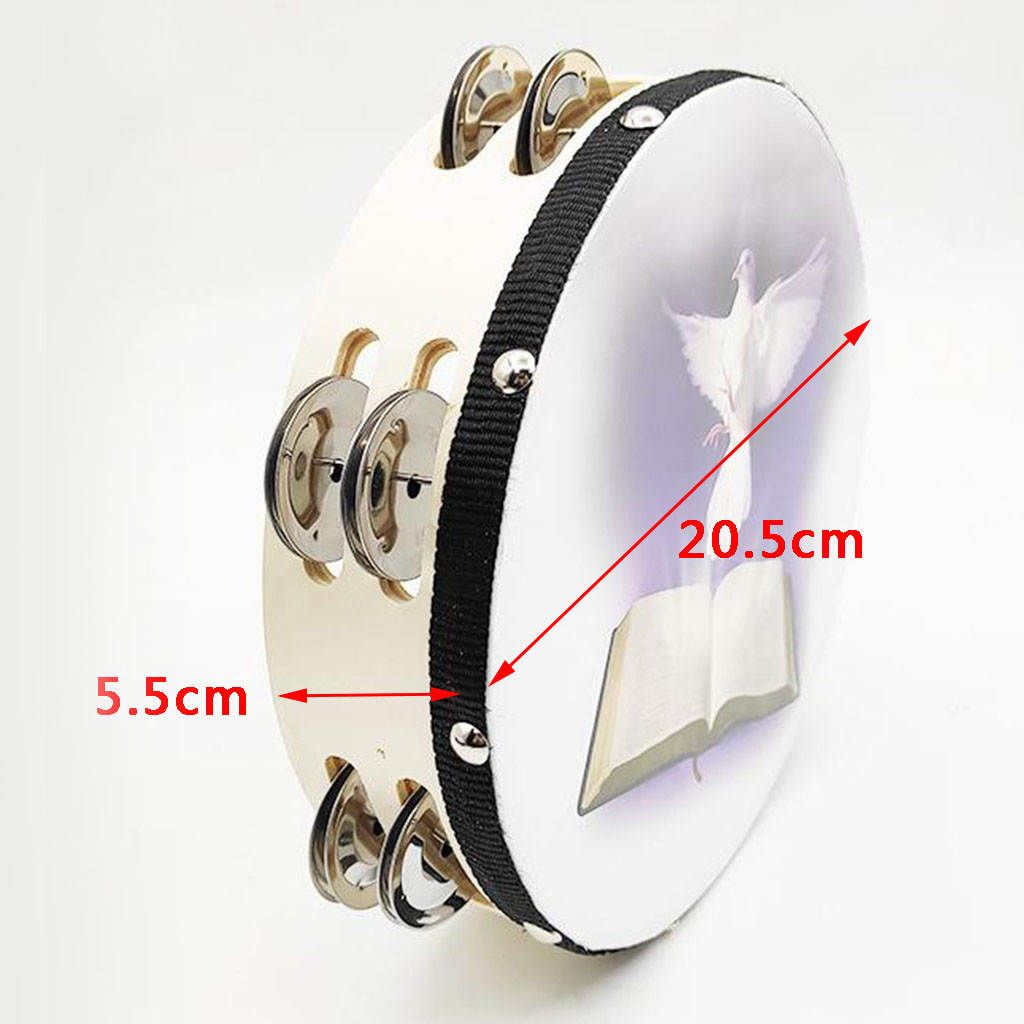 Double Row TAMBOURINE - Metal Percussion Ergonomic Handle