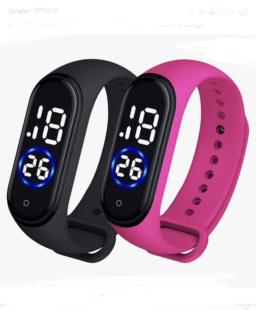 2 In 1 Kids Classic Waterproof  Children Wristwatch With Led