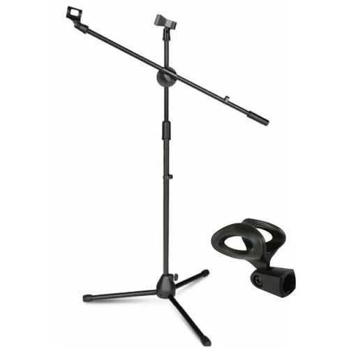 Adjustable Mic Stand With 2 Microphone Holder