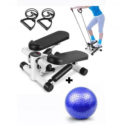 MINI STEPPER WITH RESISTANCE BANDS AND GYM BALL