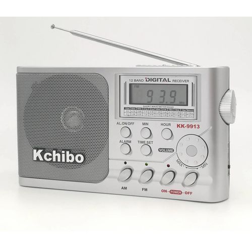 Kchibo FM/MW/SW Digital 12 Band Multiband Portable Radio With Alarm Clock.