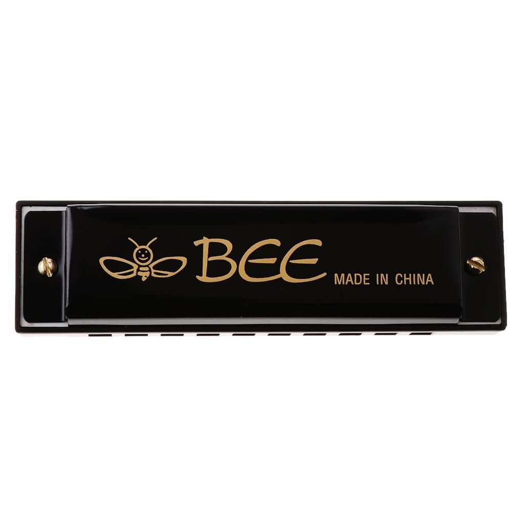 Standard Blues Harmonica C Key 10 Holes Mouth Organ Musical Black