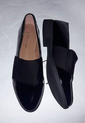 Women Patent Leather Flat Shoe -Blak