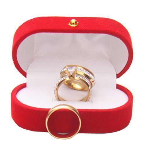 24 Karat Gold Plated Couple Ring Set B4