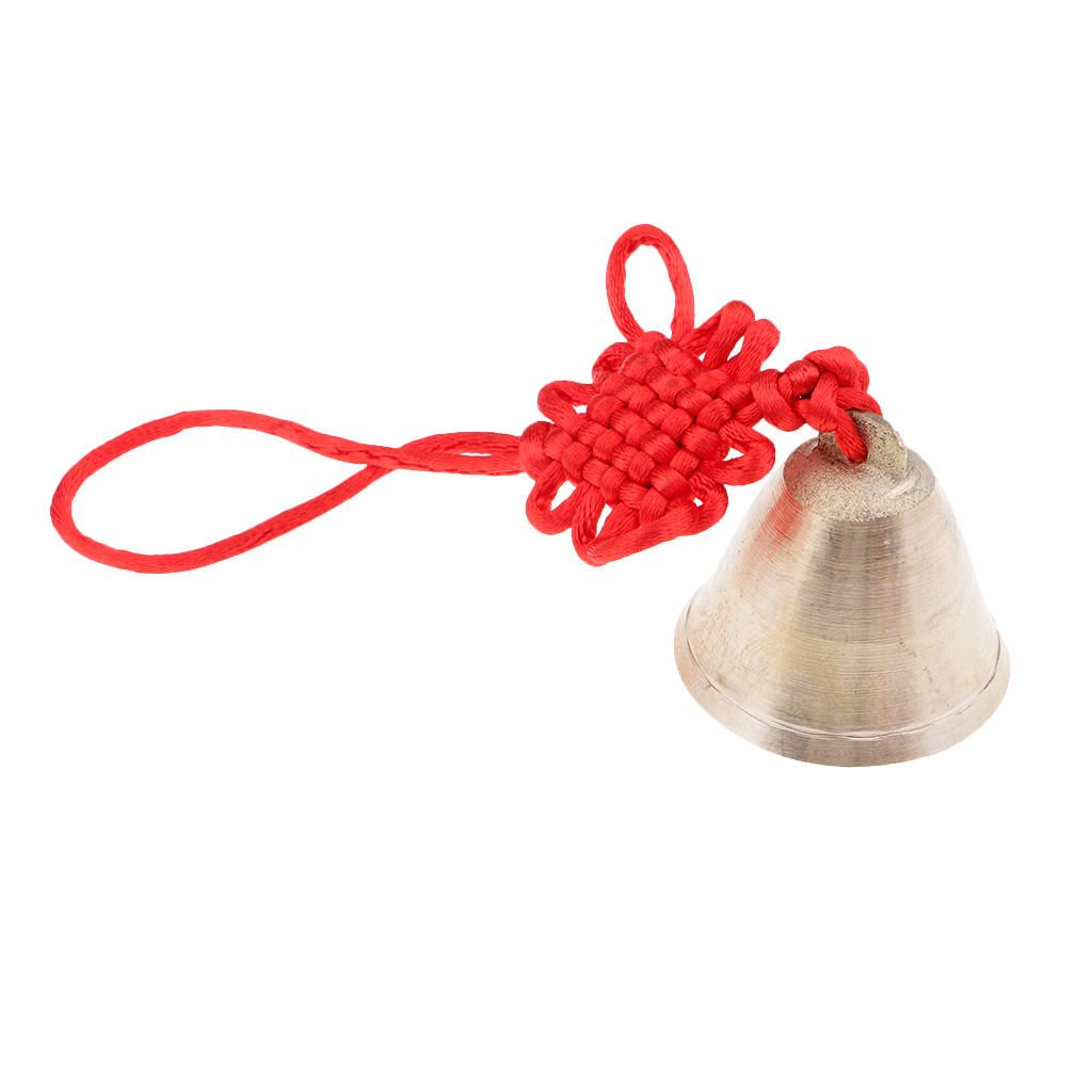 Vintage Jingle Bell Metal Windchime With Red Chinese Knot Car Wall