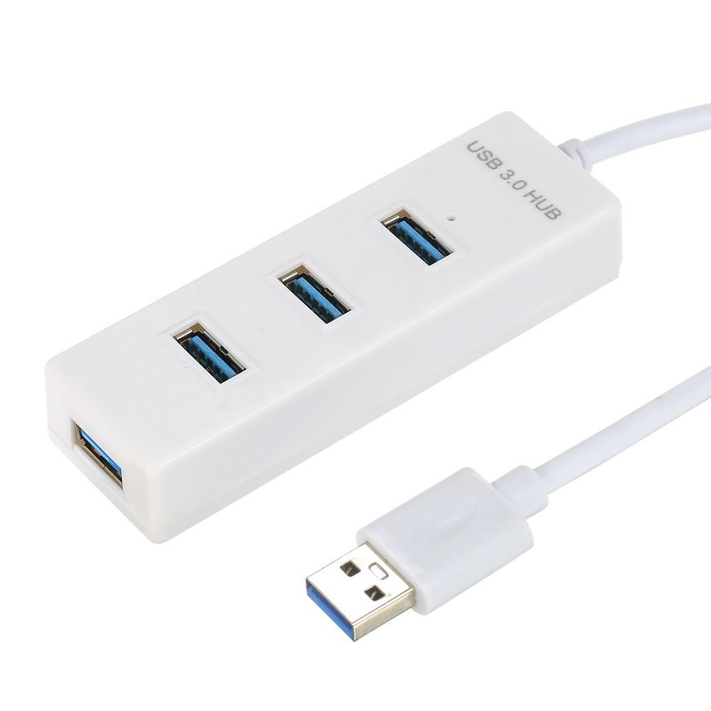 USB3.0 Hi-speed Hub 4 Port USB3.0 Hub with Micro USB Power Supply Simultaneous Use 5Gbps Transmission Large Files Small & Light