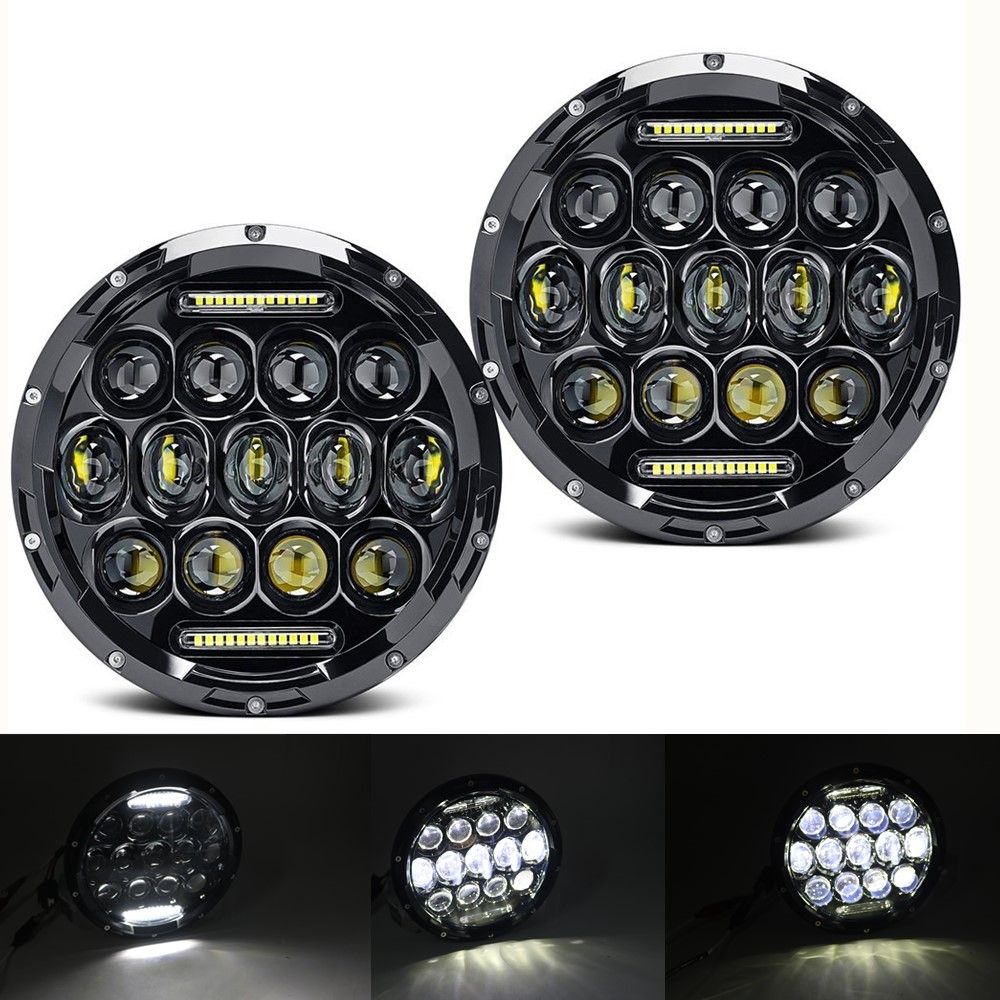 2pc 12V Led 7Inch Headlight Fit Lada Niva 4X4 Uaz Car Accessories 7 Inch Headlamp For Jeep Wrangler