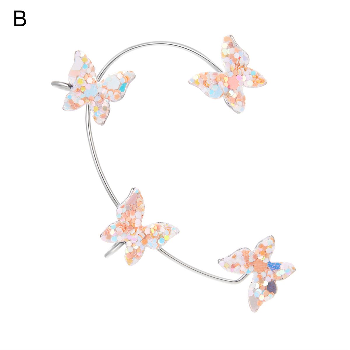 1Pc No Piercing Romantic Ear Cuff Gift Sequin Butterflies-