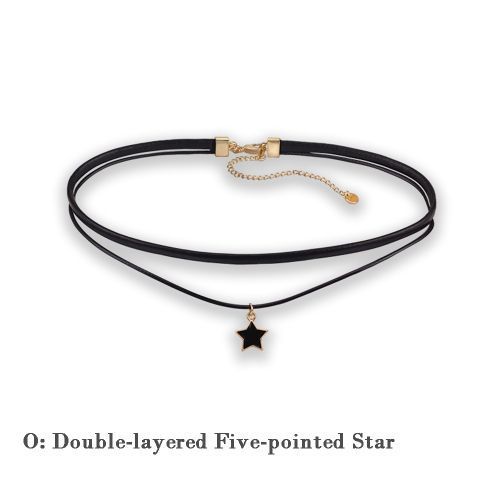 Ladies Necklace Black Neckband Clavicle Chain Women's Personality Choker O