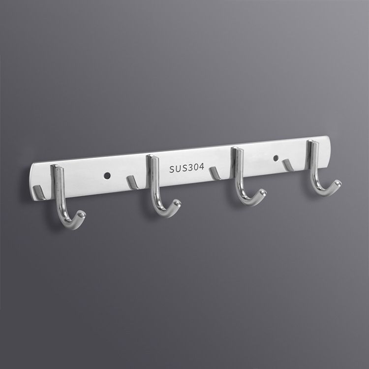 Stainless Steel Door Rear Coat Hook, Specification: 4 Hooks