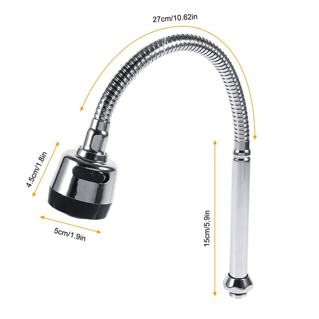 Faucet Aerator Extension Flexible Tap Water Sprayer Basin Stainless Kitchen Sink Faucet  Fittings Single Handle Connection As Show