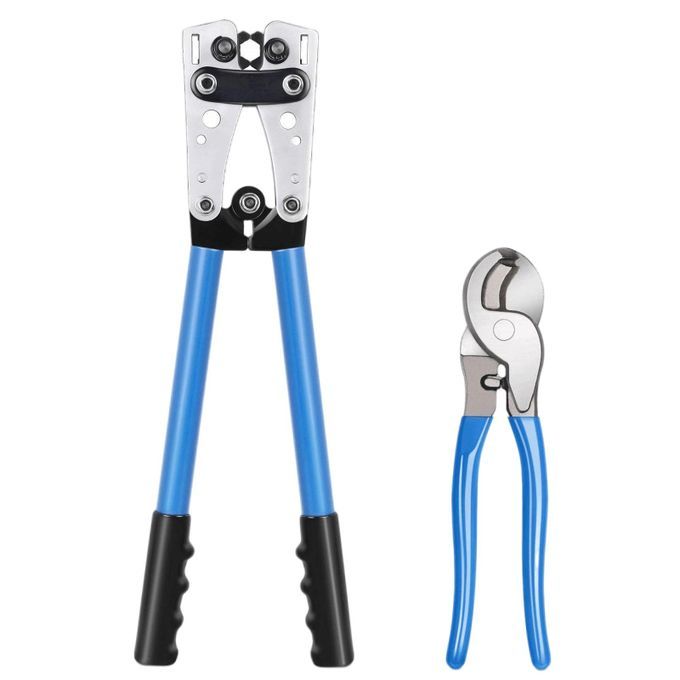2Pcs Heavy Duty Crimper Crimping Tool Cable  For Wire Lugs AWG 0