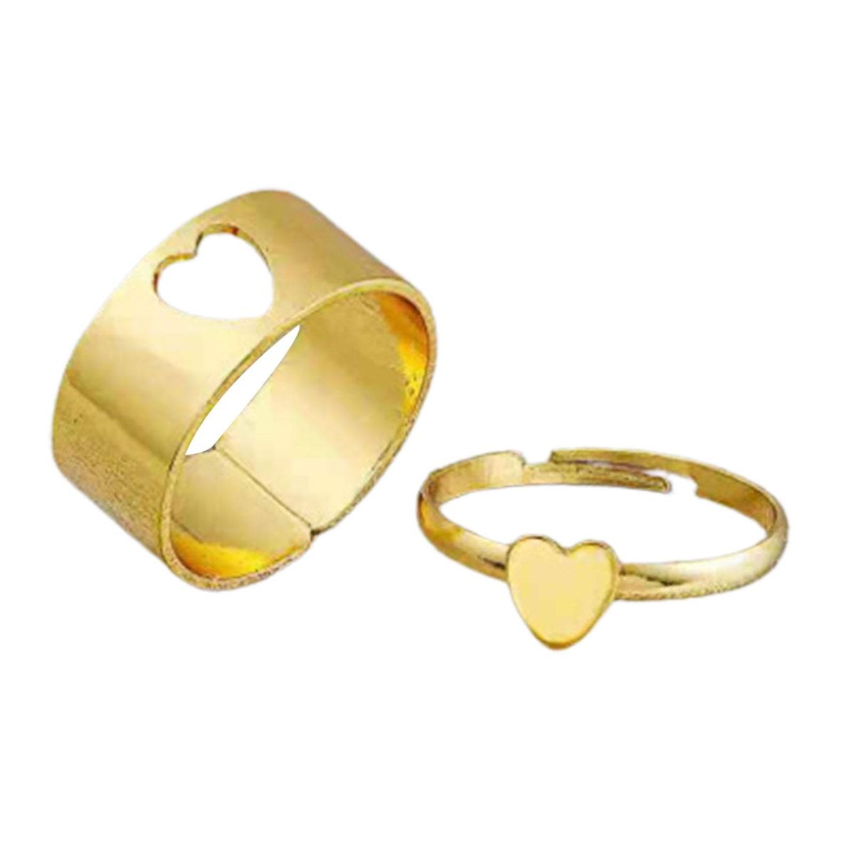 2 Pcs/Set Couple Ring Solid Color Matching Ring Punk-C