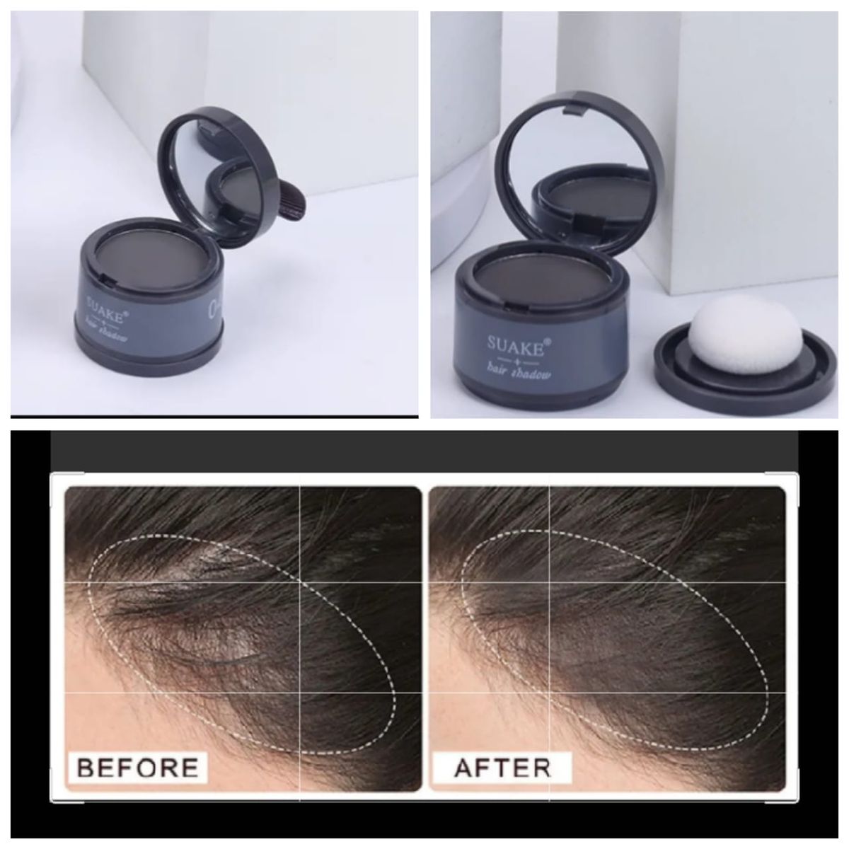 Natural Instant Waterproof  Hair Root  Touch Up Black Dye.-4g
