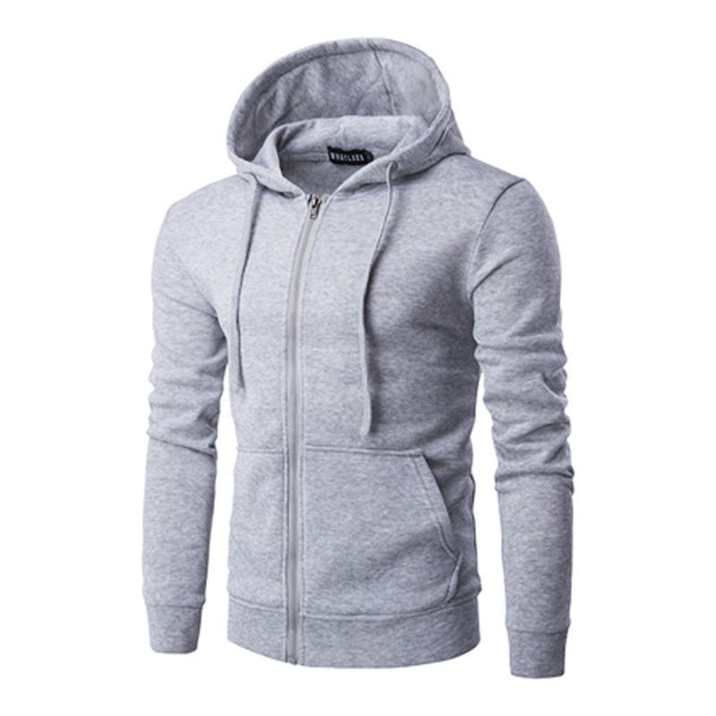 Mens Slim Fit Lightweight Zip-up Hoodie With Pocket