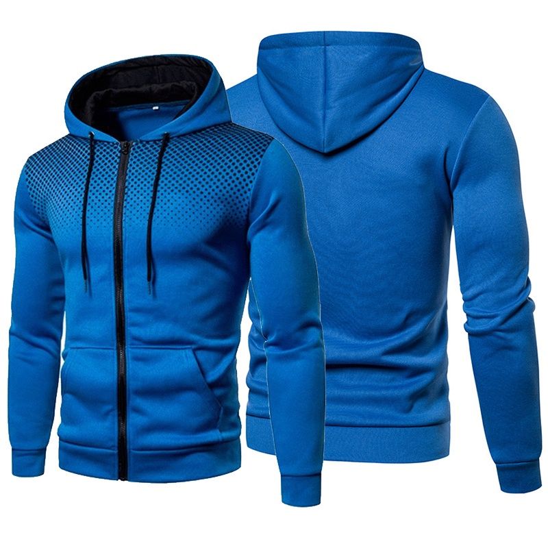 Mens Slim Fit Lightweight Zip-up Hoodie With Pocket（blue）