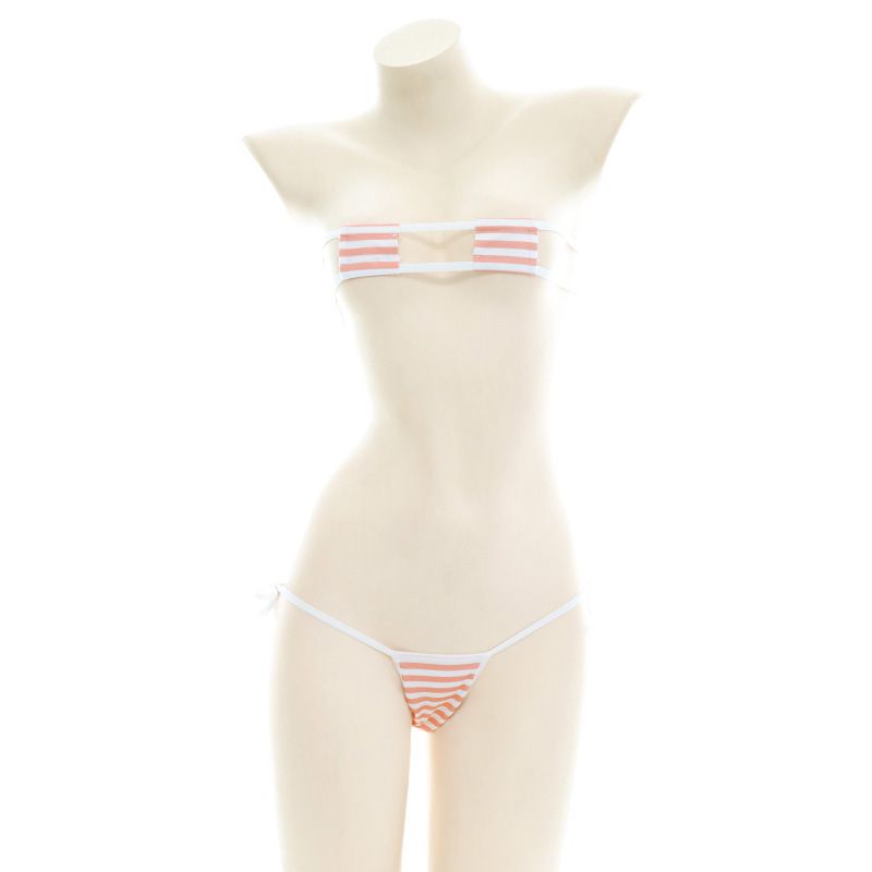 (Model B)Japanese Women  Black Bikini Set Simple Design Underwear Set Y  Lolita