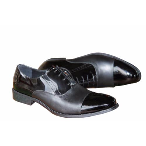 Men's Half Patent Shoe - Black