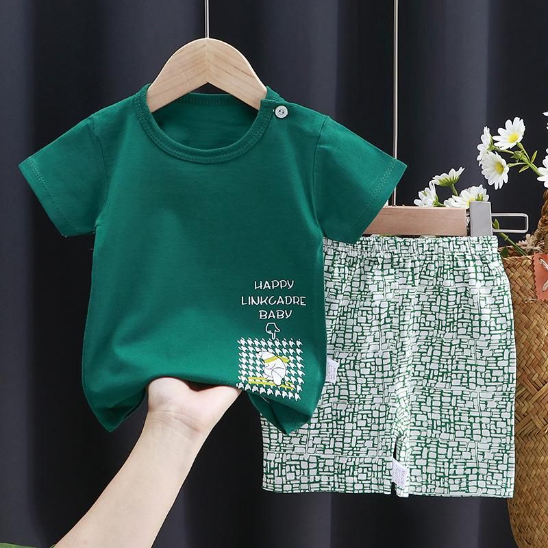 2-Piece Children'S Short-Sleeved Suit T-Shirt + Shorts K035