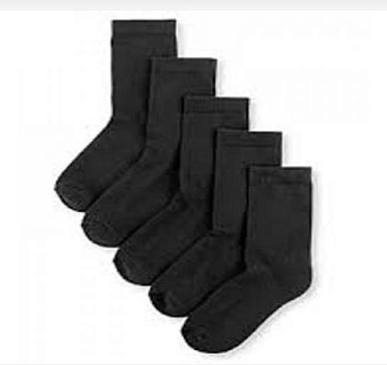 4 In 1 BLACK SCHOOL SOCKS- UNISEX