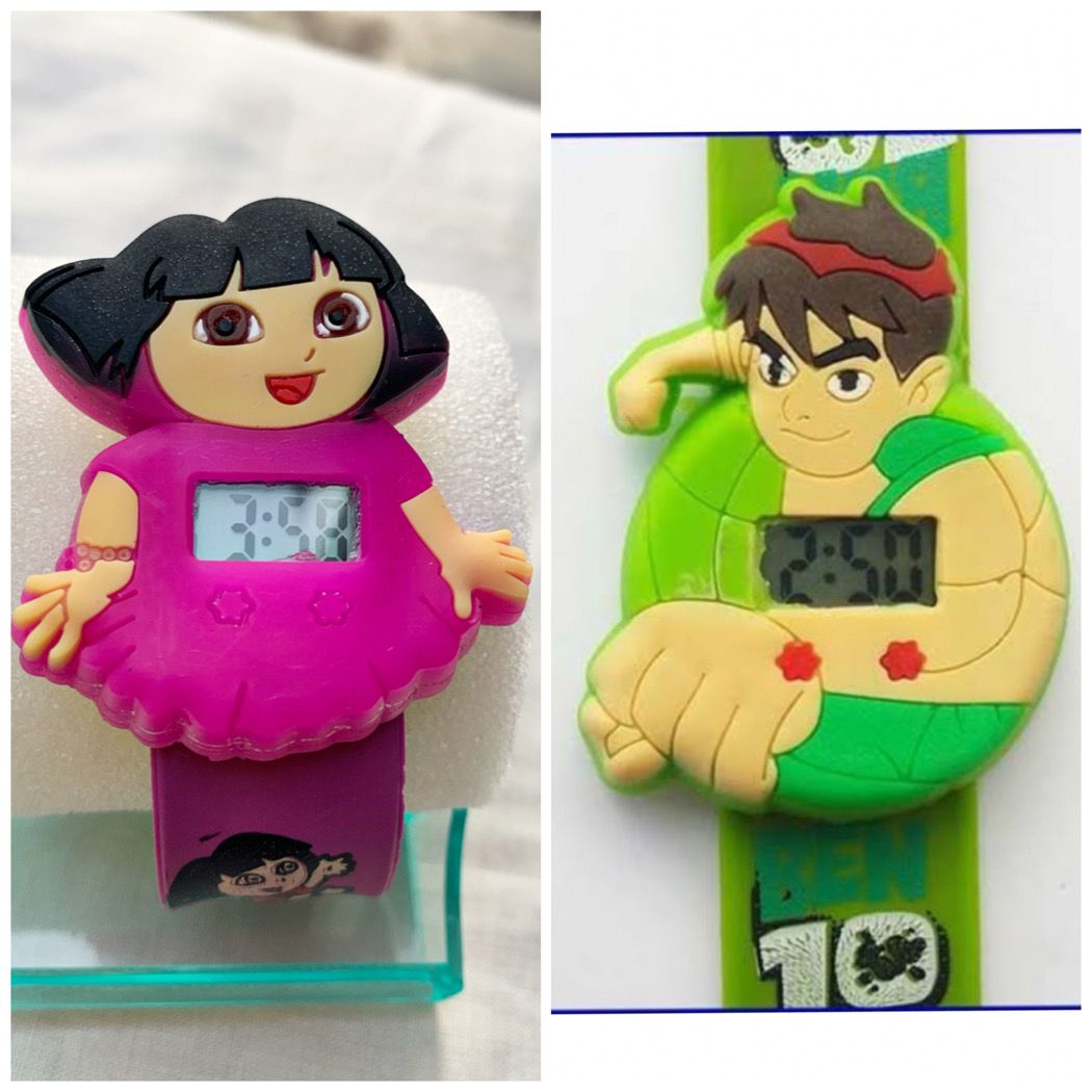 2piece Children Cartoon Character Wristwatch For Boys And Girls