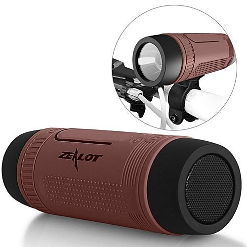 S1 BT  Inbuilt PowerBank Speaker & Flash Light - Brown