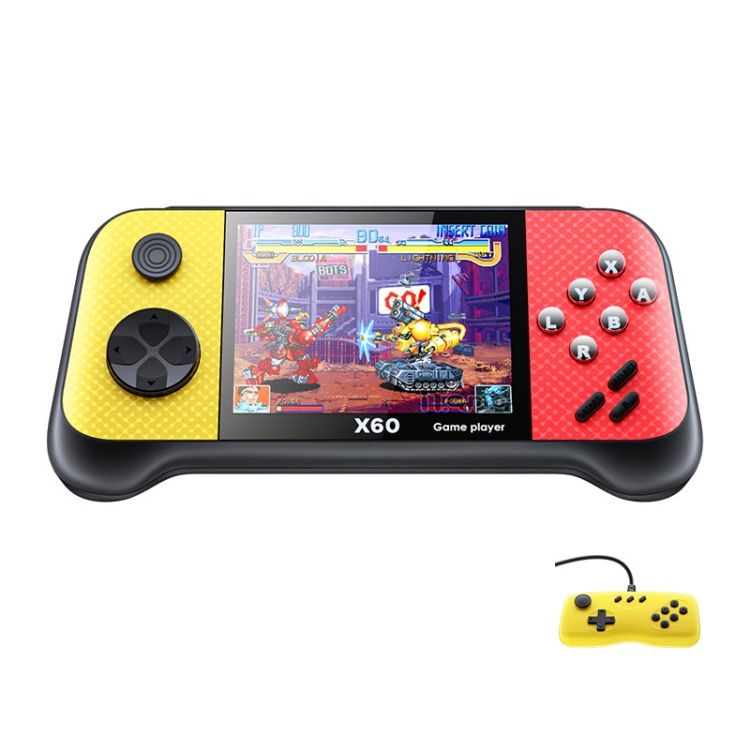 X60 Pocket Console, Style: Dual Player Red Yellow+1 Handle
