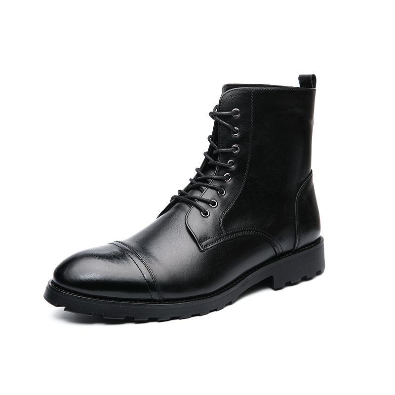 38-48 Men Chelsea Boots Pointed Leather Business Black