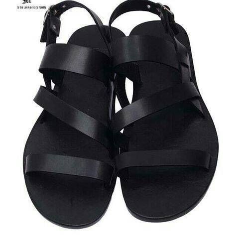 Fashionable Men's Leather Sandal > Black