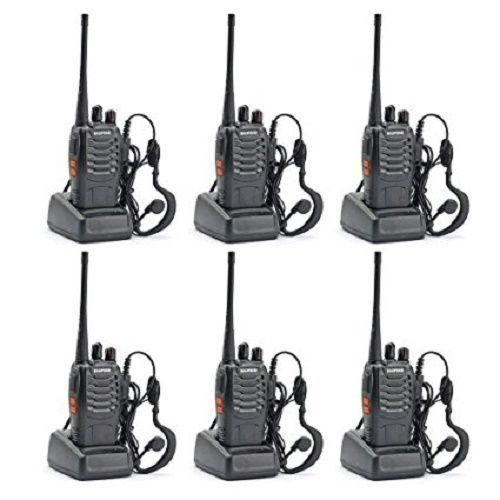 Two Way Radio Walkie Talkie With Earpiece 6 Pieces