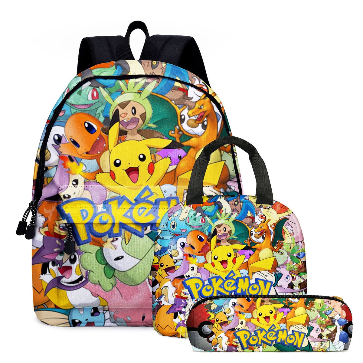 Pokemon Anime Cartoon Pikachu Eevee Jigglypuff School Bag