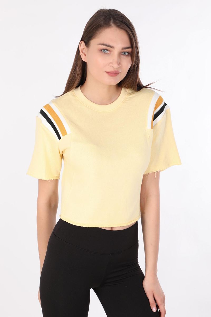 Women's Ribbed Crop T-shirt Yellow