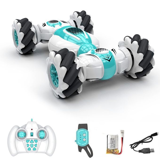 S12 2.4G Mini Remote  Ontrol R   Ar Stunt Double-Side Roll Rotary  Ar Toys-green-with Watch