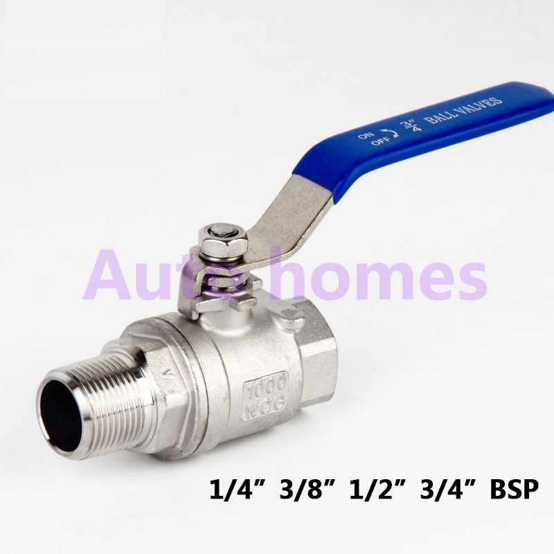 2 Way Ball Valve Stainless Steel 1/4 3/8 1/2 3/4 Inch To